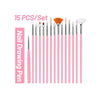 Nail Art Brush Set (15 pcs) | Pink
