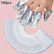 100 Pcs Gel Remover Nail Foil Wraps with Cotton Pad