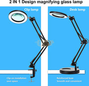 2-in-1 Design LED Magnifying Desk Lamp 160mm (3 lighting modes)