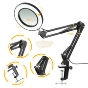2-in-1 Design LED Magnifying Desk Lamp 160mm (3 lighting modes)