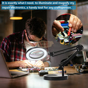2-in-1 Design LED Magnifying Desk Lamp 160mm (3 lighting modes)