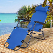 2-in-1 Outdoor Foldable Recliner Chair with Headrest 178*60*79cm Outdoor Chair