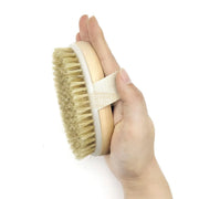 2-in-1 Wet Dry Soft Body Exfoliating Wooden Brush | Oval Skin Care Brush