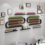 2 U-Shaped Nail Polish Wall-Mounted Rack Displays with 2 display bars - Black (rack only) Nail Polish Wall Display