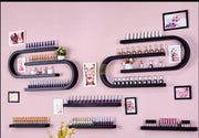 2 U-Shaped Nail Polish Wall-Mounted Rack Displays with 2 display bars - Black (rack only) Nail Polish Wall Display