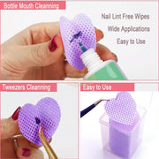 200 Pcs Heart-Shaped Lint-Free Cotton Pads Nail & Beauty Cotton Pads