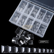 200pcs Half Cover Toe Nail Tips Short French Style Toe Tips