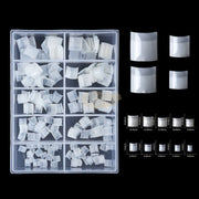 200pcs Half Cover Toe Nail Tips Short French Style Toe Tips