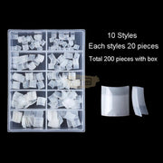 200pcs Half Cover Toe Nail Tips Short French Style Toe Tips