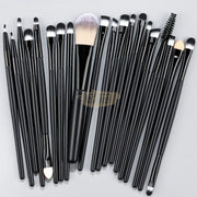 20pcs Black Makeup Brush Set | Professional Eye Face & Lip Brushes with Soft Bristles for Blending & Contouring Makeup
