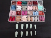 24-Color Nail Tips | Full Cover Coffin | 576 pcs (24*24) Nail Tips