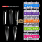240 Purple Box Soft Gel Tips Extra Long Full Cover Soft Gel Tips