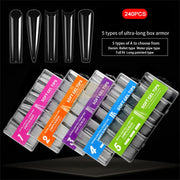 240 Purple Box Soft Gel Tips Extra Long Full Cover Soft Gel Tips