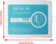 240pcs Soft Gel Toe Tips Clear | Full Cover | HN-13 Soft Gel Tips