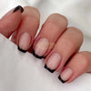 24pcs French Tip Black Press-On Nails | Full Cover Press‑On Nails
