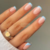 24pcs French Tip Blue Press-On Nails | Full Cover Press‑On Nails