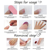 24pcs French Tip Blue Press-On Nails | Full Cover Press‑On Nails