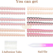 24pcs French Tip Pink Press-On Nails | Full Cover Press‑On Nails
