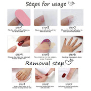 24pcs French Tip Blue Press-On Nails | Full Cover Press‑On Nails