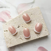 24pcs Square White French Tip Press-On Nails | Full Cover Press‑On Nails