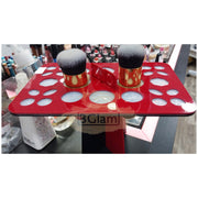 26 Holes Make Up Brush Drying Rack Organizer Red & Black Salon Furniture