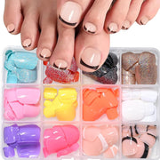 288Pcs Full Cover Short Square Press-On Toenails Press On Nails