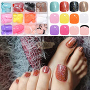 288Pcs Full Cover Short Square Press-On Toenails Press On Nails