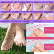 288Pcs Full Cover Short Square Press-On Toenails Press On Nails