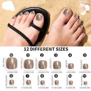 288Pcs Full Cover Short Square Press-On Toenails Press On Nails