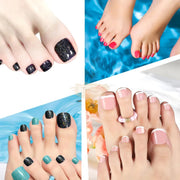 288Pcs Full Cover Short Square Press-On Toenails Press On Nails