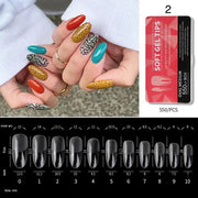 Soft Gel Tips H105-2 | Full Cover | Oval Medium 550 Tips Red Box