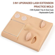 3-in-1 Multifunctional Eyelash Extension Training Silicone Mannequin Lash Extension Accessories