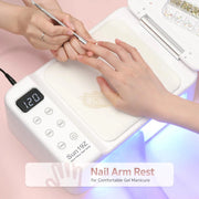 3-in-1 Sun 19Z UV LED Nail Lamp 288W with Arm Rest & Tray Large Space Design UV Lamp