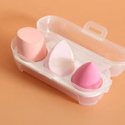 3 Pcs Beauty Blender Makeup Sponge Set with Case Pink Makeup Sponge