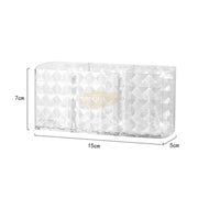 3-Slots Acrylic Diamond Design Brush Holder | Clear Brush Holder