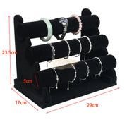 3-Tier Black Velvet Jewelry Display for Bracelets/Bangles (display only) Jewelry Holder