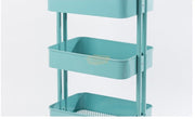 3-Tier Metal Rolling Storage Cart with Handle | Green Storage Cart