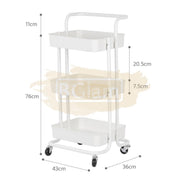 3-Tier Metal Rolling Storage Cart with Handle | Green Storage Cart