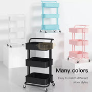 3-Tier Metal Rolling Storage Cart with Handle | Green Storage Cart