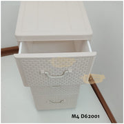 3-Tier Plastic Rattan Storage Drawer Cabinet | Beige Storage Cabinet