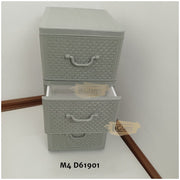 3-Tier Plastic Rattan Storage Drawer Cabinet | Gray Storage Cabinet