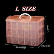 3-Tier Storage Organizer with Handle & Detachable Inserts 24.5x16.5x18cm Orange Storage Organizers