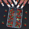 30 pcs 3D Cherry Rhinestones- 6 Grids Box nail art decoration