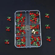30 pcs 3D Cherry Rhinestones- 6 Grids Box nail art decoration