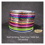 30 rolls Nail Striping Tape Line 1MM Set Nail Art