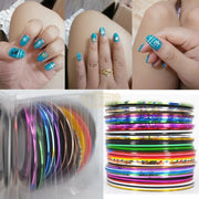30 rolls Nail Striping Tape Line 1MM Set Nail Art