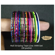 30 rolls Nail Striping Tape Line 1MM Set Nail Art