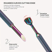 Double-Headed Horseshoe Cuticle Steel Pusher