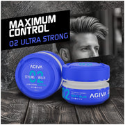 Agiva 02 Navy Blue Aqua Hair Wax 175ml | Ultra Strong Hold