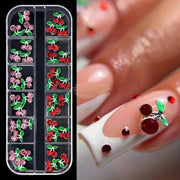 36 Pcs Mixed Colors Cherry Rhinestone Nail Charms | 3D Nail Art Decoration Nail Rhinestone Charms